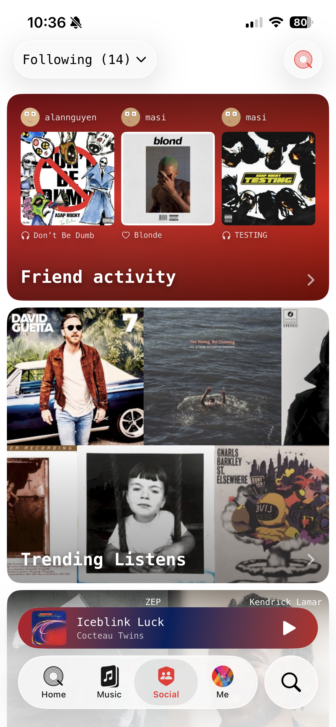 What your friends are listening to