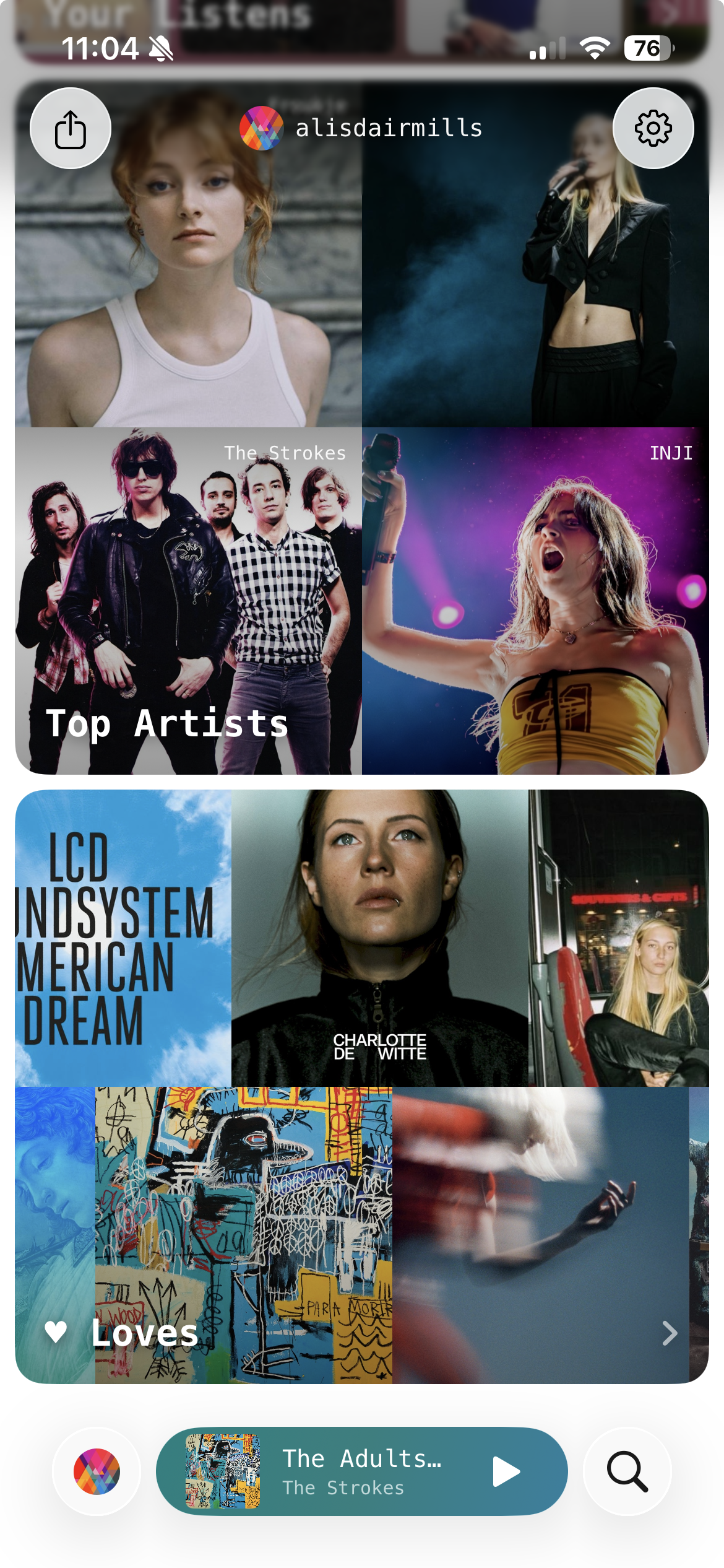 Your top artists and loved tracks